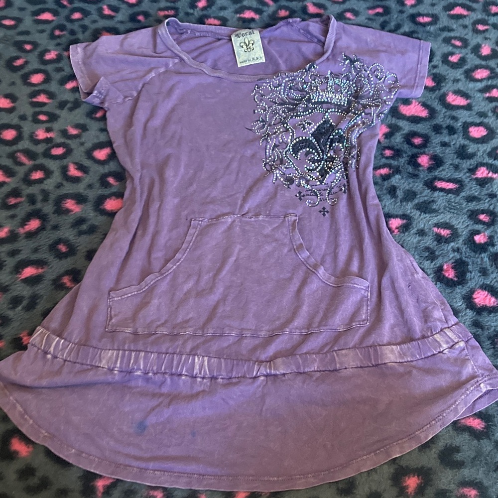 Vintage Vocal Lavender Graphic Teeshirt dress